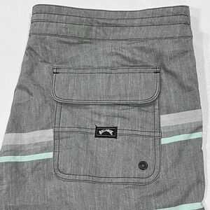 Billabong‎ Men Gray 73 Spinner Recycler Lo Tide Board Shorts Water Swim Size 36